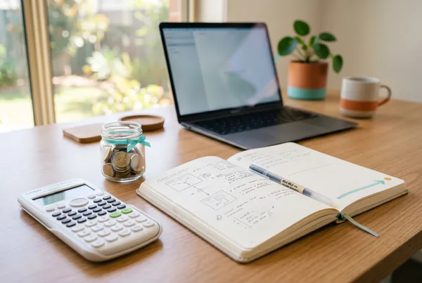 A small business owner weighing up a social media budget of time versus money